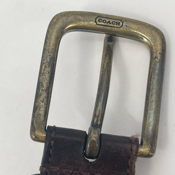 COACH Belt Size 36" Braided Leather Brown Business Office Classic *Damaged* - Picture 10 of 16